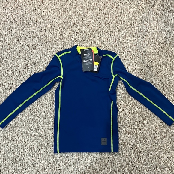 Nike Pro Royal Blue Long Sleeve with Neon Accents - Picture 2 of 8
